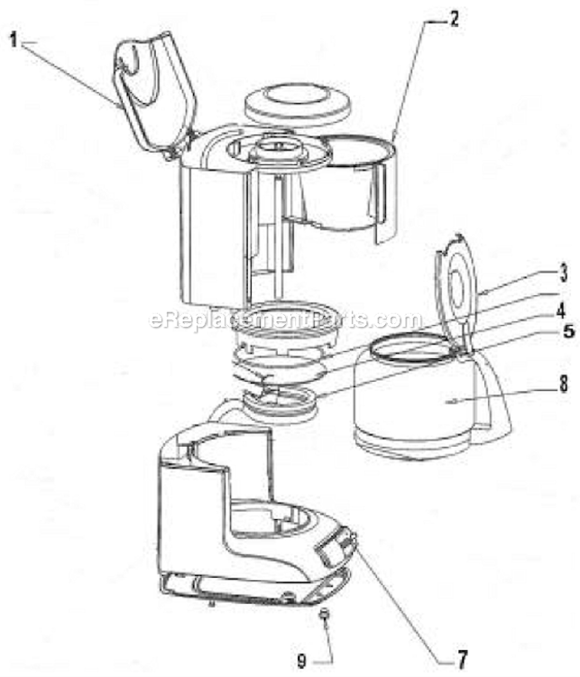 Page A Diagram and Parts List for ARX11  Mr Coffee Coffee Maker